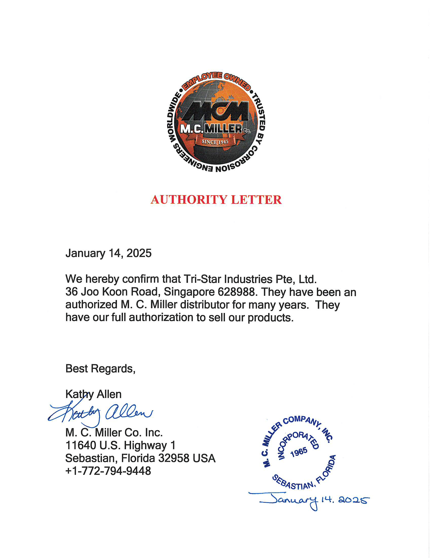 MC Miller Authorization