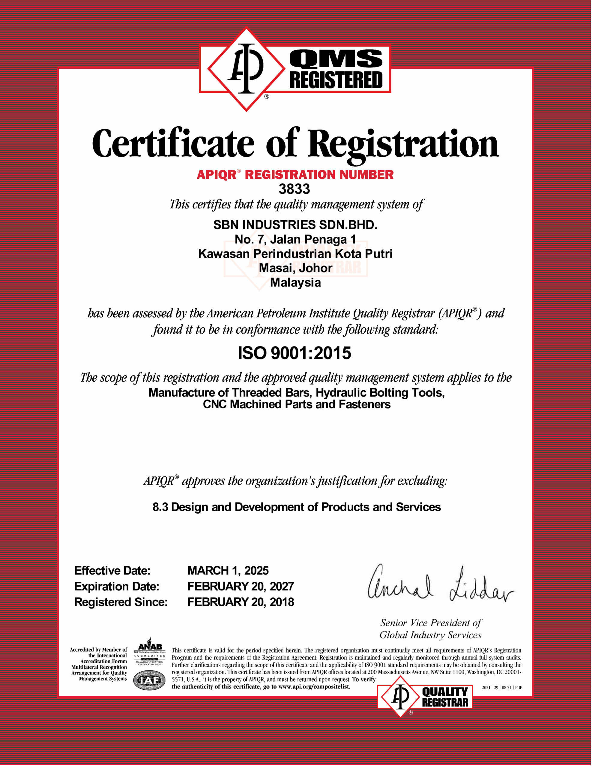 SBN ISO 9001