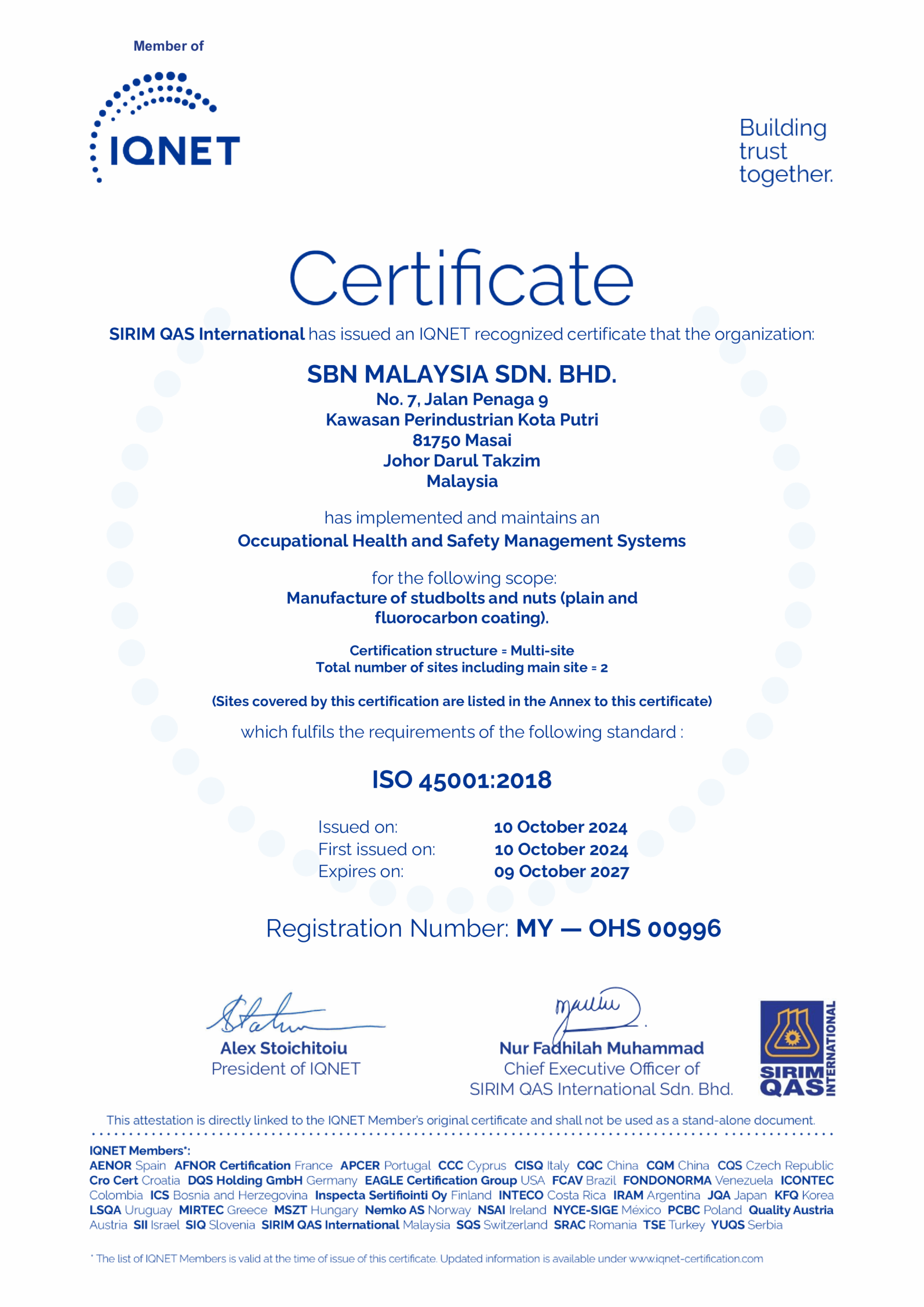 SBN ISO 45001