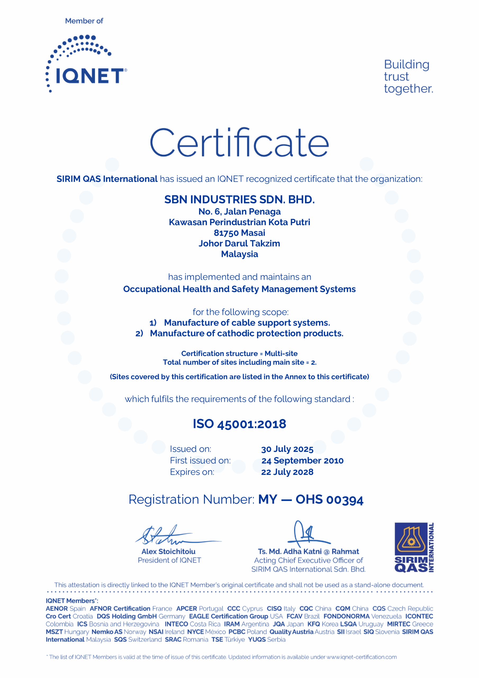 SBN ISO 45001