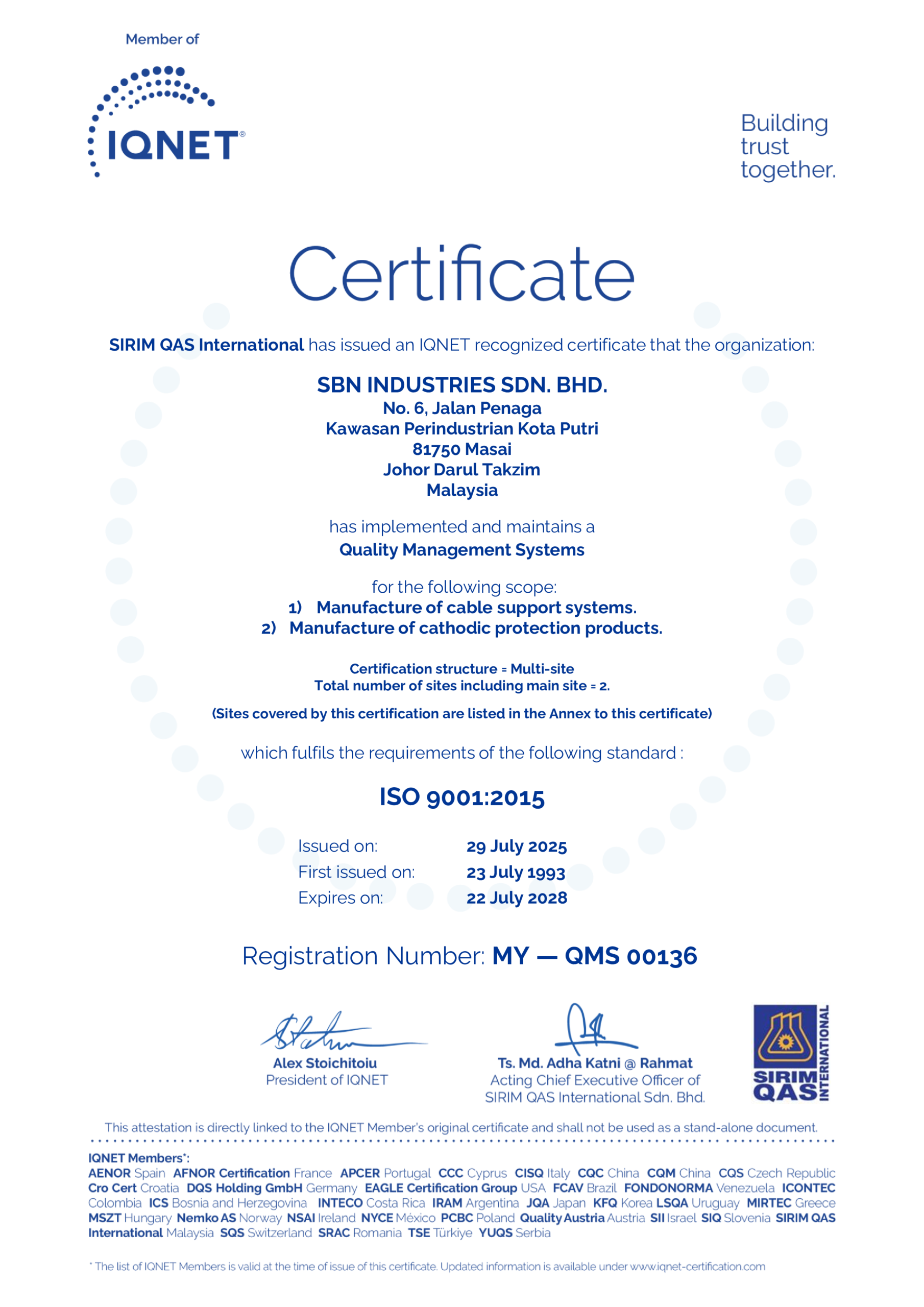 SBN IQNET ISO 9001