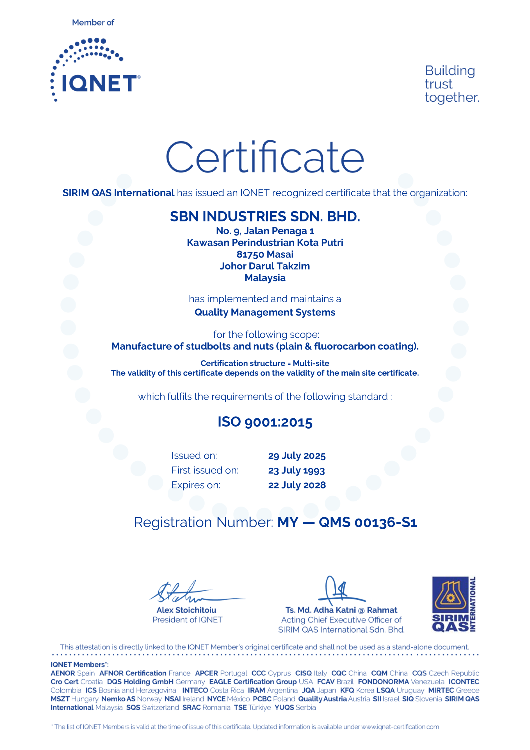SBN ISO 9001